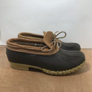 LL Bean Women's Brown Leather Unlined Gumshoe Low Ankle Duck Boots Size 10 Wide